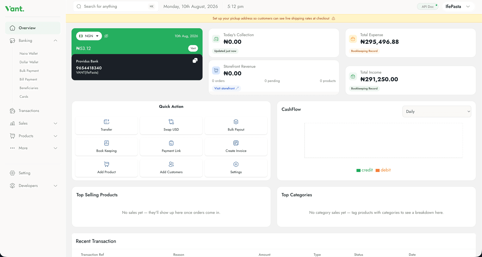 Vant — product screenshot